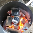 McBrikett KOKOKO Long zerkleinert im Kamin McBrikett KOKOKO Long zerkleinert im Kamin